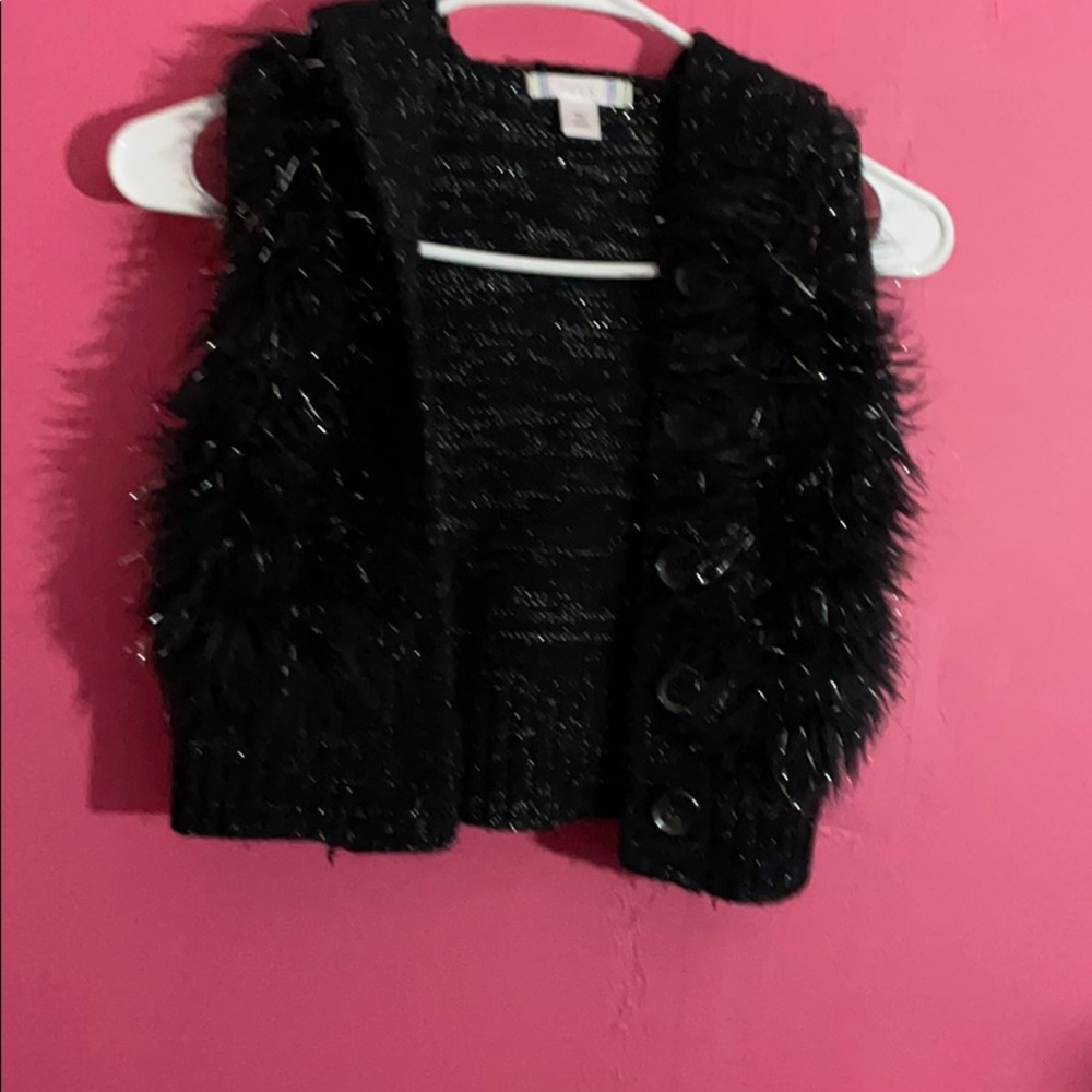 Little girls fluffy vest